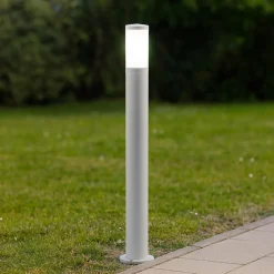 Lampioni Da Giardino-Selezionato da Mazzolaluce Lampione bianco da giardino moderno paletto 80cm ip65