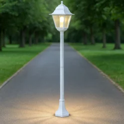 Lampioni Da Giardino-Selezionato da Mazzolaluce Lampione classico da giardino bianco argento fp