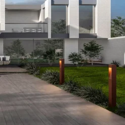 Lampioni Da Giardino-Selezionato da Mazzolaluce Lampione corten da giardino per esterno led 7w 3000k