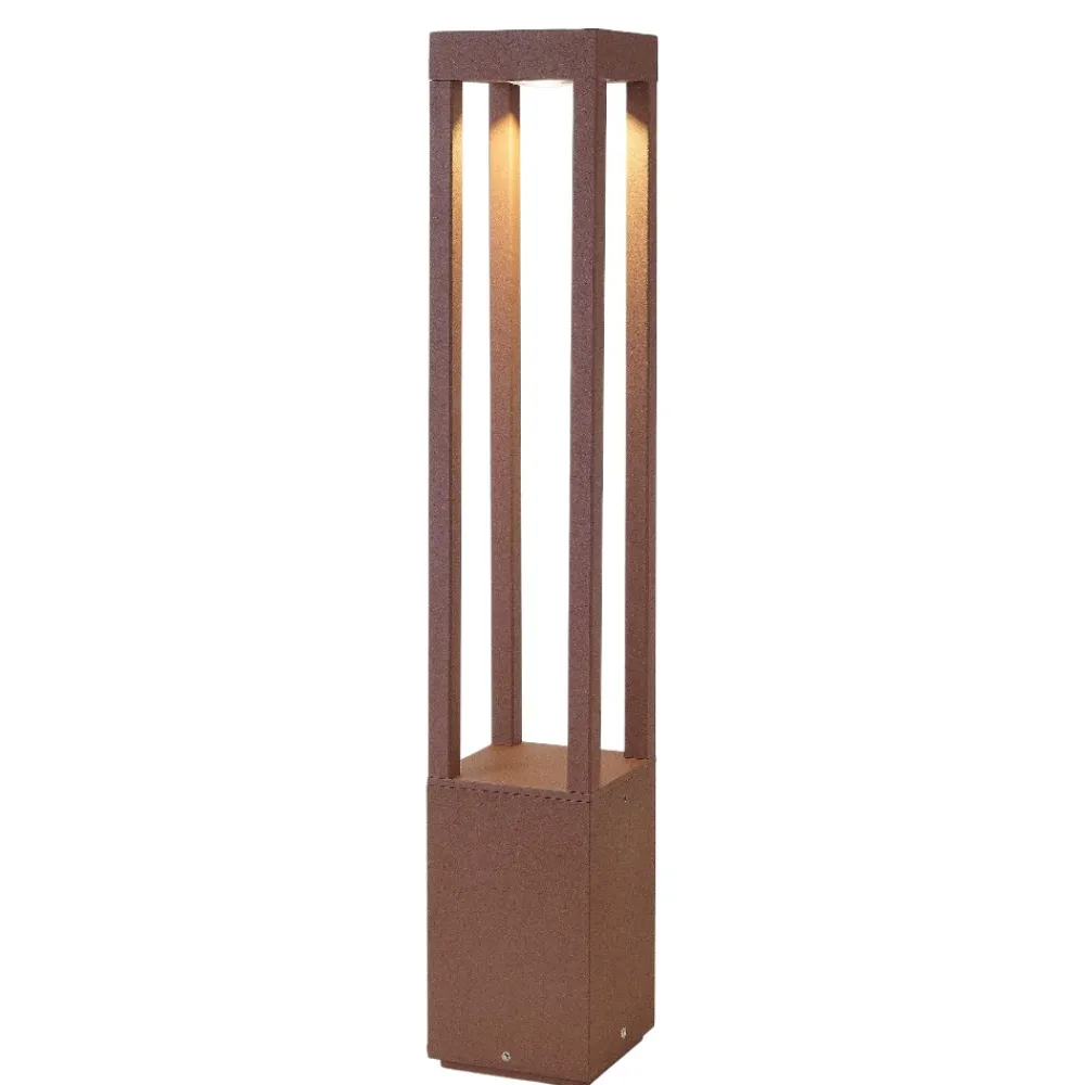 Lampioni Da Giardino-Selezionato da Mazzolaluce Lampione corten marrone led 10w 3000k da esterno ip54 illuminazione giardino