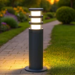 Lampioni Da Giardino-Gea Luce Lampione da esterno antracite moderno zeis
