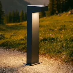 Lampioni Da Giardino-Selezionato da Mazzolaluce Lampione da esterno 50cm grafite led 13w 3000k design moderno ip65