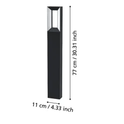 Lampioni Da Giardino-Selezionato da Mazzolaluce Lampione da esterno giardino nero nero led 3000k h77 cm ip54