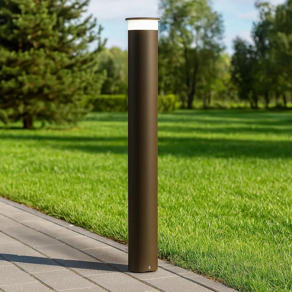 Lampioni Da Giardino-Selezionato da Mazzolaluce Lampione da esterno giardino marrone 80cm led 9w 3000k