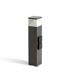 Lampioni Da Giardino-Selezionato da Mazzolaluce Lampione da esterno giardino led 12w 4000k grafite con due prese ip65