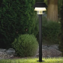 Lampioni Da Giardino-Selezionato da Mazzolaluce Lampione da esterno giardino h80 cm nero vetro ip65