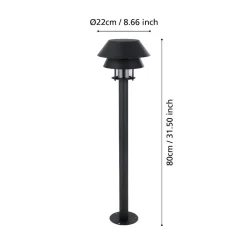 Lampioni Da Giardino-Selezionato da Mazzolaluce Lampione da esterno giardino h80 cm nero vetro ip65
