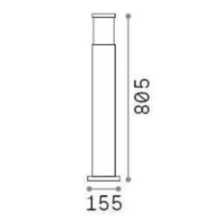 Lampioni Da Giardino-Ideal Lux Lampione da esterno giardino torre pt1 h80 grigio ip65