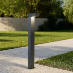 Lampioni Da Giardino-Selezionato da Mazzolaluce Lampione da esterno grafite squadrato led 13w 3000k ip65