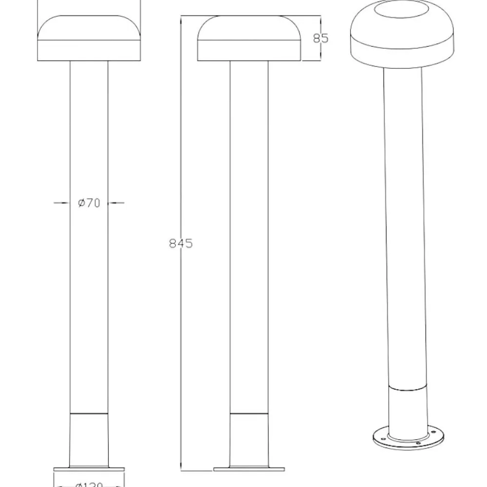 Lampioni Da Giardino-Selezionato da Mazzolaluce Lampione da esterno ip54 h84 cm grigio cemento