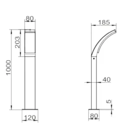 Lampioni Da Giardino-Selezionato da Mazzolaluce Lampione da esterno ip44 led 12,5w grigio antracite