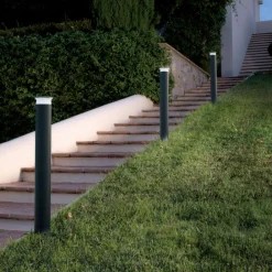 Lampioni Da Giardino-Selezionato da Mazzolaluce Lampione da esterno led 9w 4000k paletto grafite 80cm ip65