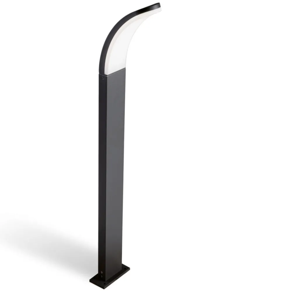 Lampioni Da Giardino-Selezionato da Mazzolaluce Lampione da esterno moderno 90cm design curvo led 15w 3000k
