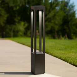 Lampioni Da Giardino-Selezionato da Mazzolaluce Lampione da esterno moderno led 10w 3000k ip54 grigio antracite quadrato