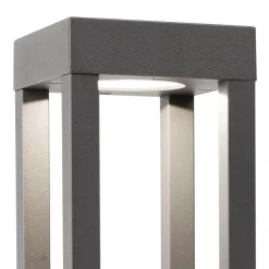 Lampioni Da Giardino-Selezionato da Mazzolaluce Lampione da esterno moderno led 10w 3000k ip54 grigio antracite quadrato