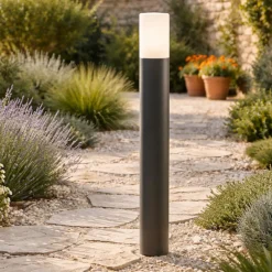 Lampioni Da Giardino-Perenz Illuminazione Lampione da esterno per vialetto antracite h90 cm perenz lampo ip54