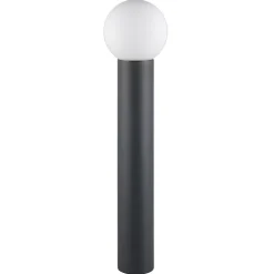 Lampioni Da Giardino-Selezionato da Mazzolaluce Lampione da giardino alluminio antracite sfera di vetro bianco ip44
