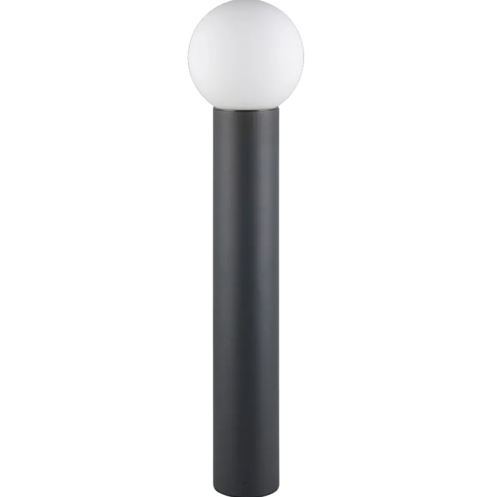 Lampioni Da Giardino-Selezionato da Mazzolaluce Lampione da giardino alluminio antracite sfera di vetro bianco ip44