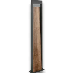 Lampioni Da Giardino-Selezionato da Mazzolaluce Lampione da giardinoantracite moderno effetto legno led 11w 3000k