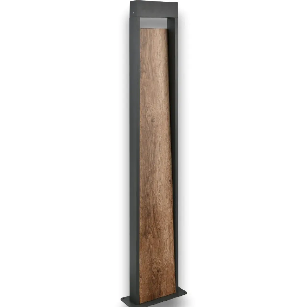 Lampioni Da Giardino-Selezionato da Mazzolaluce Lampione da giardinoantracite moderno effetto legno led 11w 3000k
