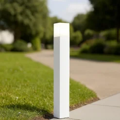 Lampioni Da Giardino-Selezionato da Mazzolaluce Lampione da giardino bianco moderno 80cm led 7w 4000k ip54