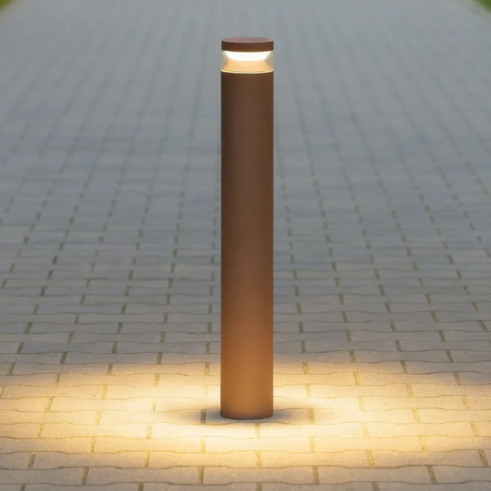 Lampioni Da Giardino-Ideal Lux Lampione da giardino boeing pt h100 marrone led 14w 3000k