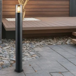 Lampioni Da Giardino-Selezionato da Mazzolaluce Lampione da giardino cilindro nero moderno