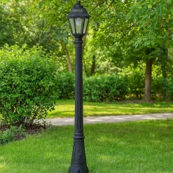 Lampioni Da Giardino-Top Light Lampione da giardino 182cm design lanterna nera asti