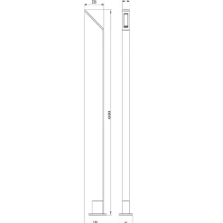 Lampioni Da Giardino-Selezionato da Mazzolaluce Lampione da giardino 60cm nero design modereno sottile led 6w 3000k