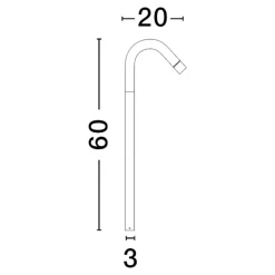Lampioni Da Giardino-Selezionato da Mazzolaluce Lampione da giardino design curvo nero 60cm anti corrosione