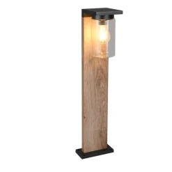 Lampioni Da Giardino-Selezionato da Mazzolaluce Lampione da giardino effetto legno con sensore crepuscolare interruttore
