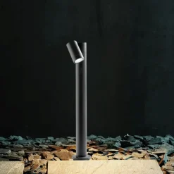 Lampioni Da Giardino-Gea Luce Lampione da giardino orientabile ip65 antracite h70 cm