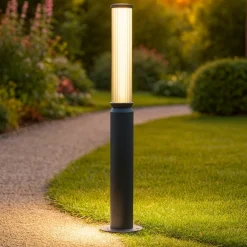 Lampioni Da Giardino-Selezionato da Mazzolaluce Lampione da giardino grafite moderno 80cm led 12w 4000k
