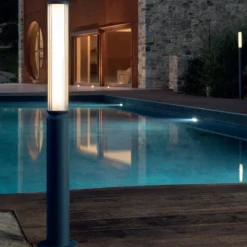 Lampioni Da Giardino-Selezionato da Mazzolaluce Lampione da giardino grafite moderno 80cm led 12w 4000k