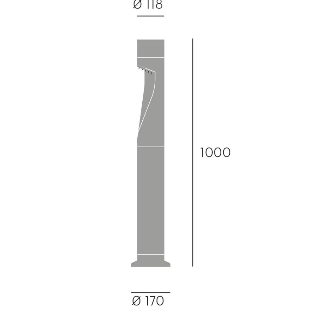 Lampioni Da Giardino-Selezionato da Mazzolaluce Lampione da giardino grafite cilindro moderno 90cm led 15w 3000k ip66