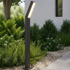 Lampioni Da Giardino-Selezionato da Mazzolaluce Lampione da giardino h79 cm nero led 3000k design moderno ip44