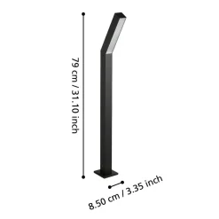 Lampioni Da Giardino-Selezionato da Mazzolaluce Lampione da giardino h79 cm nero led 3000k design moderno ip44