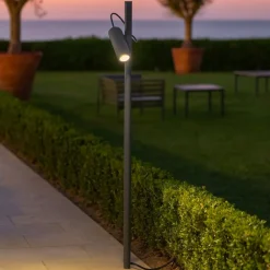 Lampioni Da Giardino-Ideal Lux Lampione da giardino hub pt h074 74cm led 3000k ip54 antracite