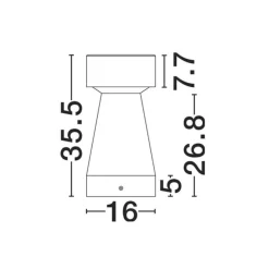 Lampioni Da Giardino-Selezionato da Mazzolaluce Lampione da giardino in cemento nero led 12w 3000k ip65