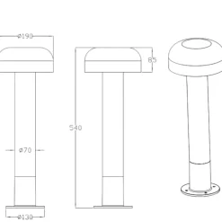 Lampioni Da Giardino-Selezionato da Mazzolaluce Lampione da giardino ip54 h54 cm effetto legno