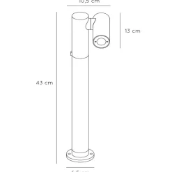 Lampioni Da Giardino-Selezionato da Mazzolaluce Lampione da giardino ip65 led 5w 3000k con spot luce orientabile