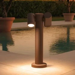 Lampioni Da Giardino-Gea Luce Lampione da giardino marrone luci orientabili