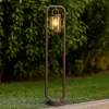 Lampioni Da Giardino-Selezionato da Mazzolaluce Lampione da giardino marrone corten lanterna con sensore crepuscolare