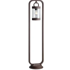 Lampioni Da Giardino-Selezionato da Mazzolaluce Lampione da giardino marrone corten lanterna con sensore crepuscolare