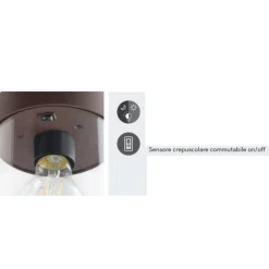 Lampioni Da Giardino-Selezionato da Mazzolaluce Lampione da giardino marrone corten lanterna con sensore crepuscolare