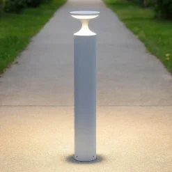 Lampioni Da Giardino-Selezionato da Mazzolaluce Lampione da giardino moderno design cilindro bianco led 13w 3000k ip65