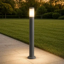 Lampioni Da Giardino-Selezionato da Mazzolaluce Lampione da giardino moderno cilindro grigio antracite