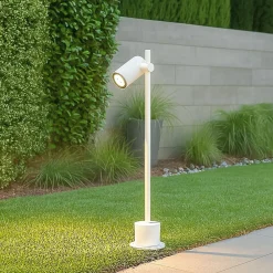 Lampioni Da Giardino-Selezionato da Mazzolaluce Lampione da giardino moderno bianco luce orientabile 13w 3000k ip65
