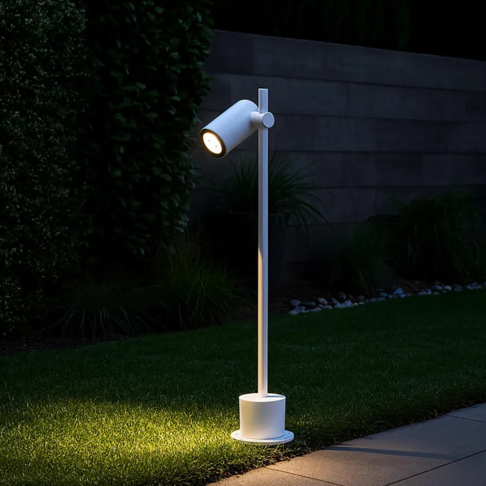 Lampioni Da Giardino-Selezionato da Mazzolaluce Lampione da giardino moderno bianco luce orientabile 13w 3000k ip65
