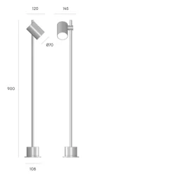 Lampioni Da Giardino-Selezionato da Mazzolaluce Lampione da giardino moderno bianco orientabile led 13w 3000k